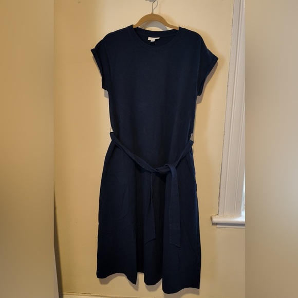 On 34th Women’s Navy Tie Waist Dress Size M Office Work Casual Lagonlook - Picture 11 of 12